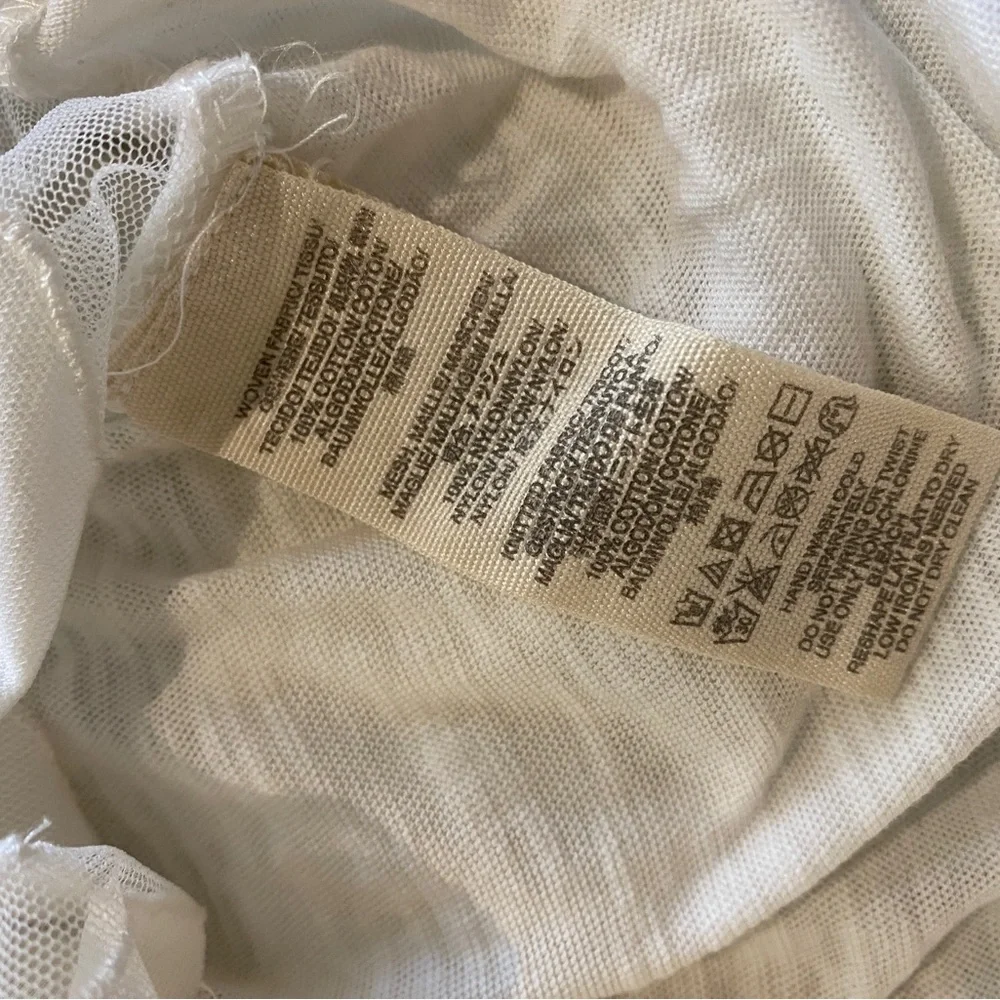 Free People white geometric sheer sleeveless top size XS - Picture 3 of 5